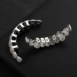 Joyas decorativas para dientes Hop Grillz, chapadas en oro y plata, con engaste de bisel, 0.1mm de grosor de chapado, tendencia para fiestas - Product Image 5