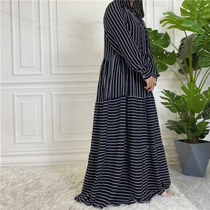 Robe à capuche rayée du moyen-orient pour femmes musulmanes, vêtements arabes islamiques, voile pour u hijab store dubaï abaya achats <span class=keywords><strong>en</strong></span> <span class=keywords><strong>ligne</strong></span> - Product Image 4