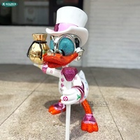 Sculpture de canard en résine de luxe avec sac d'argent, statue de canard de dessin animé, décoration moderne pour la maison, figurine d'art