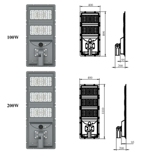 Lampadaire <span class=keywords><strong>Solaire</strong></span> LED 100W Haute Qualité Direct Usine 14000 <span class=keywords><strong>Lumens</strong></span> 180LM/W Indice IP65 Garantie 3 Ans pour Utilisation Extérieure - Product Image 1