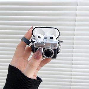 Funda luminosa para auriculares de cámara, para <span class=keywords><strong>airpods</strong></span> <span class=keywords><strong>3</strong></span>/2 Retro, para apple, auriculares inalámbricos, <span class=keywords><strong>Mini</strong></span> funda para cámara - Product Image 3