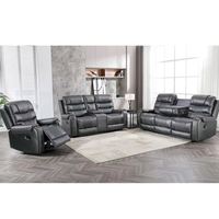 Fabrik-Großhandel Günstiges Kunstleder-Relaxsofa-Set mit Aufbewahrungskonsole für Wohnzimmermöbel