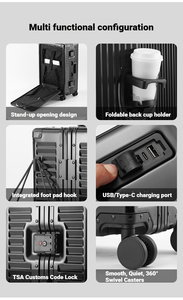 Valise cabine en aluminium de qualité supérieure, entièrement en alliage d'aluminium, coque rigide, valise tout en aluminium avec ports de charge, valise cabine en aluminium de 20 pouces - Product Image 3