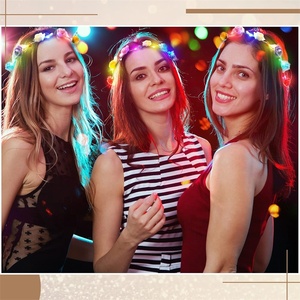 Venta caliente LED brillante Flor de neón corona sombreros guirnaldas de luz colorida para fiesta <span class=keywords><strong>Halloween</strong></span> <span class=keywords><strong>cumpleaños</strong></span> fábrica al por mayor - Product Image 4