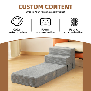 Moderne faltbare Memory Foam Hunde treppe Benutzer definierte Luxus-Klapp rampen für Haustiere Katzen stufen mit wasserdichter abnehmbarer Abdeckung OEM ODM - Product Image 6