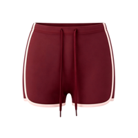 Shorts tricotés taille haute pour femme, style rétro, avec bordure contrastante et cordon de serrage, extensibles dans 4 directions, séchage rapide, respirants, effet sculptant, pour le sport, le yoga et la ville