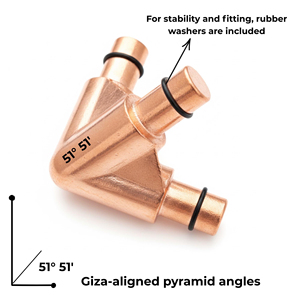 Conectores de Esquinas Piramidales de Cobre Fundido Sólido <span class=keywords><strong>100</strong></span>% de Alta Resistencia para Bricolaje, Kit de Unión Superior e Inferior para Pirámide de Giza - Product Image 3