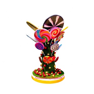 Escultura de caramelos de Piruleta de fibra de vidrio elegante comercial para diseño de paisaje callejero artesanías de resina para Pascua Día de San Valentín - Product Image 3