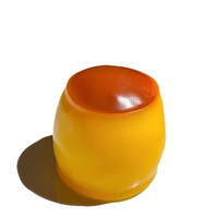Balle en caoutchouc DIY Xiaohongshu en forme de pudding au caramel avec garniture pétale scintillante, jouet anti-stress pour une sensation de craquement amusante
