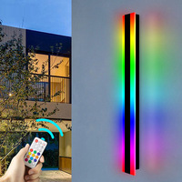 Lámparas de Pared LED RGB de Aluminio Lineales Modernas para Exteriores, IP65 Impermeables, con Interruptor de Control, Iluminación Exterior para Interiores/Exteriores, Villas y Garajes
