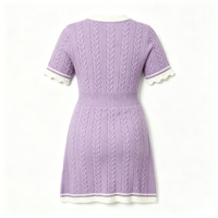Robe Jacquard Personnalisable en Usine pour Filles Grandes Tailles, Broderie Lettres, Ourlet Irrégulier Fendu, Mini-Robe