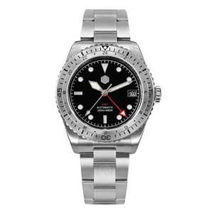 Reloj de Hombre San Martin SN0112 Design GMT de 38 mm, Reloj de Pulsera Mecánico Automático NH34 con Hora Mundial, Resistente al Agua 20 Bar, Cristal de Zafiro - Product Image 1