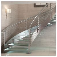 Escalier flottant incurvé minimaliste Prima, gain de place, pour l'intérieur des maisons en duplex