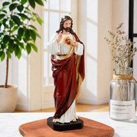 Statue du Sacré-Cœur de Jésus en résine, figurine religieuse catholique, sculpture de Jésus-Christ pour la décoration de la maison et de l'église