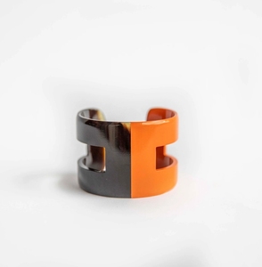 Bracelet en corne de buffle naturelle polie, artisanal, éco-responsable, design de bijoux artisanaux, Minh Giang Craft Vietnam - Product Image 1