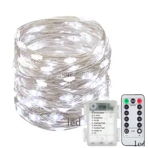 Bruiloft Decoratie Koperdraad Kleurrijke Mini Licht Afstandsbediening Led Licht String Voor Kerstvakantie