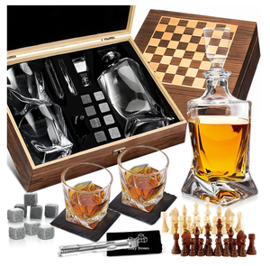 Juego de Decantador de <span class=keywords><strong>Whisky</strong></span> de Madera Estilo Antiguo con Vasos de Cristal, Posavasos y Piedras Enfriadoras, con Herramienta de Madera Incluida - Product Image 5
