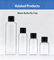 Vente flash - Flacon de toner transparent en PET de 50 ml/75 ml/100 ml/250 ml avec couvercle rabattable blanc/noir, emballage de beauté personnalisé, lotion, étiquette privée