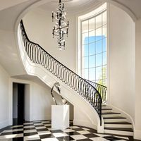 Rampe d'escalier intérieure en fer forgé réglable en hauteur, anti-déformation, pour villa, protection anti-chute