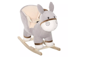 <span class=keywords><strong>2023</strong></span> nueva silla de paseo en burro de felpa actualizada, mecedora de madera para bebé, melodías de 32 ", juguete de columpio de madera - Product Image 3