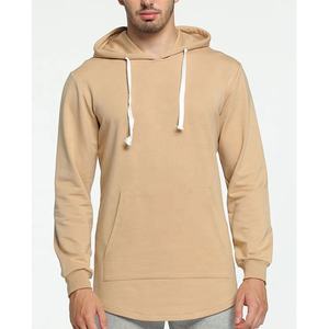 Brown plain men pullover hoodie casual winter season color block hoodie - Product Image 6