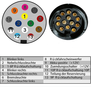 OEM Adapter 7Pin Large Round Plastic <strong>Plug</strong> + 13Pin Trailer <strong>Socket</strong> <strong>with</strong> Cable Trailer <strong>Connector</strong> - Product Image 4
