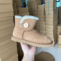 Bottes de neige en fourrure de cuir de mouton pour femmes à la mode imperméable respirant léger thermique anti-dérapant hiver
