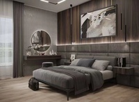 Conjunto de dormitorio de lujo, Cama doble de Madera Suave, King, muebles de dormitorio, boda, Hotel, Cama de cuero para el hogar