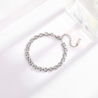 Nouveau bracelet en acier inoxydable plaqué or 18 carats de style européen et américain pour femmes, design tendance et minimaliste haut de gamme, cadeau idéal