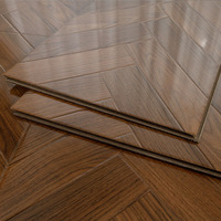 Plancher stratifié en HDF moderne mat certifié CE, à chevrons, classe AC3, 7 mm/8 mm, installation par clic, pour salons et hôtels