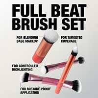 1156 Real Technique Travel-ready Glam Travel Concealer Contour Full Beat 4 Piece Makeup Brush Kit Set