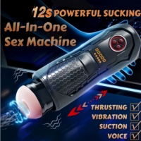 Godet Masturbateur Masculin Automatique Télescopique et à Aspiration avec Chauffage, 7 Modes de Stimulation Vibrante et Pulsante, Jouet Sexuel pour Homme