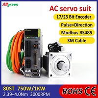 Kit de pilote de moteur servo AC à coupure de courant sécurisée STO ABZ 220V 750/1000/1001W 2.39/3.2/4.0Nm 2500/3000RPM 4.5/5.8/4.6A CNC