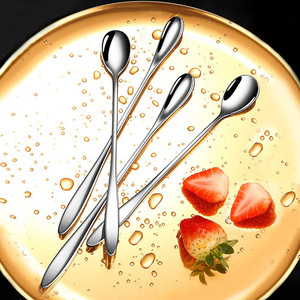 Cuillère à long manche en acier inoxydable 304, épaisse et allongée, pour mélanger le café, les cocktails et la glace, usage domestique - Product Image 5