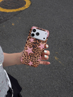 Nouvelle coque de téléphone personnalisée de haute qualité avec motif léopard en feuille d'or et étoiles scintillantes pour iPhone 17 16 Pro Max iPhone 18 iPhone 15 Pro Max