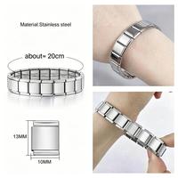 Nouveau Bracelet Élégant en Acier Inoxydable en Forme de Cœur, Modèle Italien, Fabriqué à Yiwu, Extensible, avec Breloques Étoile et Papillon Estampillées, DIY