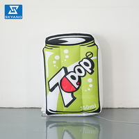 Maquette publicitaire de promotion de bouteille de soda gonflable