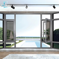 Fenêtre à battant en aluminium pour villas de luxe avec profils à rupture de pont thermique et verre isolant double vitrage