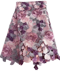 Erkoumi fabbrica all'ingrosso poliestere solubile <span class=keywords><strong>in</strong></span> acqua tessuto di <span class=keywords><strong>pizzo</strong></span> rosa motivo floreale cavo cavo Guipure ricamato <span class=keywords><strong>abito</strong></span> <span class=keywords><strong>in</strong></span> tessuto - Product Image 1