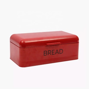 Galvanised Embossed Metal Bread Bin Bread Box Container with Lid for Kitchen Counter