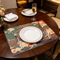 Plateau jetable napperon en papier salle à manger noël assiettes de restaurant personnalisées napperons papier menu table d'impression napperons papier
