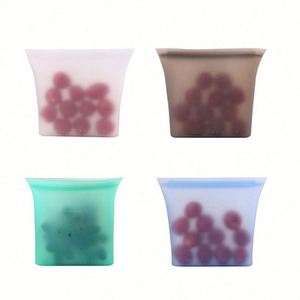 Bolsa Reutilizable de Silicona para Almacenamiento de Alimentos en Congelador, Base Plana Resistente, Bolsas para Congelador con Cierre Hermético - Product Image 2