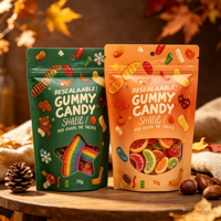 Sachets Mylar personnalisés avec logo imprimé en couleur, en plastique, à fermeture éclair mate, en aluminium, pour aliments, bonbons, snacks, 1g, 2g, 3.5g