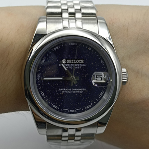 Reloj SEILOCE Resistente al Agua, Acero Inoxidable, Movimiento NH35, Diseño de Cielo Estrellado de Lujo, Esfera Luminosa, Relojes Mecánicos Unisex - Product Image 3