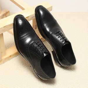 Zapatos de vestir formales de cuero genuino de alta calidad con exquisitos cordones artesanales Zapatos de hombre de cuero de alta calidad de estilo informal - Product Image 4