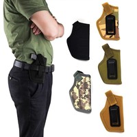 Étui de ceinture en cuir PU IWB pour port dissimulé de pistolet avec clip métallique à dégagement rapide, support de ceinture pour droitier et gaucher pour usage tactique