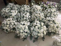 Boules de fleurs artificielles blanches en rose pour décoration de mariage, centre de table très vendu