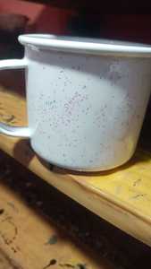 White Speckled Enamel Coffee Mug Metal Camp <b>Cup</b> Custom Printed Drinking Mug for Office <b>Camping</b> Travel - Product Image 3