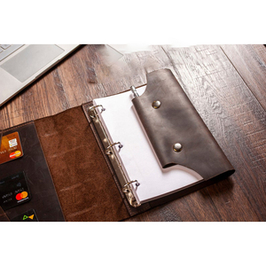 Nhà máy OEM chất kết dính Tạp Chí Nhật Ký máy tính xách tay bơm lại kế hoạch A4 kinh doanh tùy chỉnh chính hãng da cá nhân 3 vòng OEM - Product Image 5