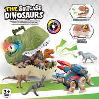 Boîte de tête de dinosaure T-rex, lot de 3 types : Ptérosaure, Spinosaurus, Stégosaure, dinosaure en plastique, jouet éducatif à assembler soi-même, démontable